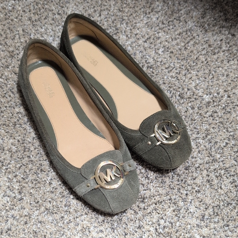 Michael Kors Green Loafers with MK Logo